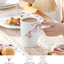 VEWEET Large Coffee Mugs Set of 6, 16 OZ Coffee Cups Set with Handle, Floral Mug Sets Ceramic Cup Set for Kitchen, Microwave& Dishwasher Safe, Series ANNIE by CozyNest Decor