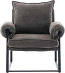 YISHENG Accent Chair with 6-Angle Adjustable Backrest, Chenille Fabric Living Room Chair Upholstered Lounge Chair, Modern Chair Cozy Reclining Chair for Reading Room, 1PC Gray by CozyNest Decor