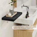 Fun Memories Black Floating Shelves 16 Inch Long, 8 Deep Floating Shelf Wall Mounted, 16 x 8 Inch Wooden Bathroom Shelves, Deep Storage Shelves for Living Room, Kitchen, Set of 2 by CozyNest Decor