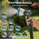 Retractable Garden Hose Reel 65 ft x 5/8 in, Heavy Duty Hose Reel Wall Mount with Any Length Lock, Auto Rewind System, 180° Swivel Bracket, 10-Pattern Garden Hose Nozzle, White & Grey by GreenHaven Gardens