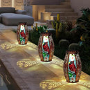 Larekook Outdoor Solar Lantern-Waterproof Cardinal Hanging Metal Decorative Lights for Patio Table Garden Pathway Yard with Super Bright Warm White LED,Large Solar Panels,Auto On/Off Sensor by GreenHaven Gardens