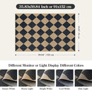 Lahome Checkered Easy Jute 3x5 Outdoor Patio Rug, Washable Rugs for Entryway Diamond Indoor Outdoor Living Room Carpet, Farmhouse Neutral Non Slip Black Door Carpet for Backyard Bedroom by CozyNest Decor