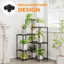 Bamworld Plant Stand Outdoor Black Corner Plant Shelf/Holder for Living 7-Tier Stands Room Plant Rack Multiple Plants Patio Balcony Garden by GreenHaven Gardens