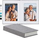 Photo Album 5x7 with Writing Space Linen Cover 5x7 Photo Album Book Holds 30 Photos Ideal for Wedding Theme-Album and Baby Photo Albums (Gray,30 Pockets) by TinyTreasures Baby Boutique