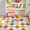 jinchan Runner Rug 2x5 Kids Hallway Washable Rug Indoor Soft Non Slip Modern Diamond Carpet for Nursery Room Bedroom Kitchen Laundry Room Circus on Cream by CozyNest Decor