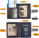 Melsbrinna Rfid Passport Holder for Travel women/Men, Cute Passport Wallet Rfid Blocking Card Slots, Rfid Passport Cover/CaseTravel Wallet, Passport Book Holder (1, LG BLACK) by TinyTreasures Baby Boutique