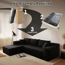 ovios 104" Cloud Sectional Couch with L-Shape Chaise,Modern Modular Sofa with Deep Seat, Upholstered Couches for Living Room Bedroom,No Assembly Required, Black (Corduroy Fabric) by CozyNest Decor