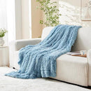 GONAAP Fuzzy Faux Fur Throw Blanket Light Blue Super Soft Cozy Plush Fuzzy Shaggy Blanket for Couch Sofa Bed (Light Blue, Throw(50"x60")) by CozyNest Decor