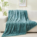 NEWCOSPLAY Super Soft King Blanket Light Teal Premium Silky Flannel Fleece 3D Clouds Stylish Jacquard Lightweight Bed Blanket All Season Use 350GSM (Light Teal, King(90"x110")) by CozyNest Decor