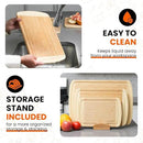 Bamboo Cutting Board Set – Charcuterie & Chopping Boards for Kitchen, Large & Small Sizes, Safe Cutting Boards for Meat, Cheese, Pizza – Home & Kitchen Gift Idea by CozyNest Decor