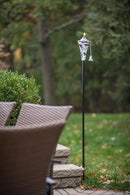 Set of 4, Oahu Premium Metal Outdoor Torches for Patio, Lawn and Garden - Tiki Style Metal Torch/w Snuffer, Fiberglass Wick & Large 16oz Oil Lamp - 53" Tall (Whitewash) by GreenHaven Gardens