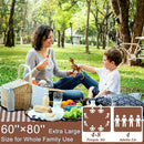Striped Picnic Blanket Waterproof & Sand Proof, 5-Layer Beach Blanket Portable with Carry Strap, Extra Large Foldable Picnic Rug Machine Washable for Camping Party,Wet Grass,Kids Playground by TinyTreasures Baby Boutique