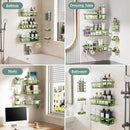 Veken Rustproof & Waterproof Shower Caddy 6-Pack, No Drilling Adhesive Shelves Rack with Soap Holder, Large Capacity Bathroom Organizers and Storage, Wall-Mounted Kitchen & Home Decor by CozyNest Decor