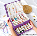 Earrings Jewelry Box for Girls, 5 Layers Jewelry Organizer with Earring Holder Organizer for Girls Earring Organizer Jewelry Boxes for Women Earrings and Necklaces Jewelry Box Organizer Purple by TinyTreasures Baby Boutique