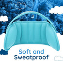 NAPUP Child Head Support for Car Seats – Safe, Comfortable Head & Neck Pillow Support Solution for Front Facing Car Seats and High Back Boosters – Baby Infant Toddler & Kids Travel Accessories (Teal) by TinyTreasures Baby Boutique