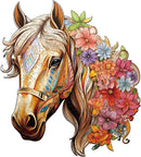 Wooden Puzzles for Adults, Wooden Horse Puzzles, 200 Pieces Puzzles for Adults, Birthday Gifts for Puzzle Lover, Wooden Jigsaw Puzzle (M-11.4 * 11in) by TinyTreasures Baby Boutique