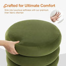 ONEVOG Round Storage Ottoman, 20" Small Ottomans Table with Removable Lid, Velvet Fabric Soft Footrest Stool for Couch, Upholstered Stuffed Circle Seat for Livingroom/Bedroom/Dorm/Vanity, Olive Green by CozyNest Decor