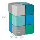 ECR4Kids SoftZone Patchwork Toddler Building Blocks, Foam Cubes, Contemporary, 12-Piece by TinyTreasures Baby Boutique