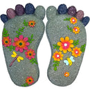 Stepping Stones - Resin Footprint Shaped Set of 2 (Light Gray) by CozyNest Decor