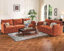 102.6" Modular Sectional Sofa, Oversized 3-Seater Terracotta Orange Couch with Removable Chenille Fabric Cover, Deep Seat & High Backrest for Living Room, Office & Apartment by CozyNest Decor