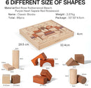 Alphabet Number Early Math Wooden Building Blocks Set - 86 Blocks in 6 Shapes with Wooden Storage Tray. Preschool Montessori Kids Toys. Stacking Learning Toys for Toddlers. Age 3 Years + by TinyTreasures Baby Boutique