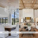 14-Light Modern Living Room Crystal Chandeliers,48" Round Silver Tree Branche Chandelier,Silver K9 Crystal Chandeliers for Dining Room,High Ceiling,Entryway、Foyer by CozyNest Decor
