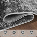 10x14 Area Rugs Large Living Room Rug Washable: Modern Abstract Rug Indoor Modern Carpet Non Slip for Dining Room Bedroom Nursery Home Office Black Grey by TinyTreasures Baby Boutique