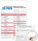 30-Pack Annual Vehicle Inspection Report Form & Adhesive Vinyl Label 2-Ply,3-Ply Carbonless Form DOT Compliant by GreenHaven Gardens