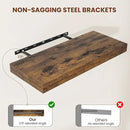12" Deep Floating Shelves for Wall 48 Inches Long, Heavy Duty Wall Shelves for Bedroom Bathroom Kitchen Laundry Room, Farmhouse Rustic Shelves for Home Decor, 48" X 12" X 2" Set Of 2, Rustic Brown by CozyNest Decor
