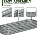 9x3x1.3 Oval Galvanized Raised Garden Bed,Outdoor Planter Box Metal Patio Kit Planting Bed for Vegetables Flowers and Succulents by GreenHaven Gardens