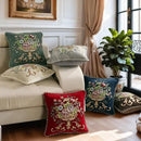 Set of 2 Red Vintage Embroidered Throw Pillows Covers 18x18in Sofa Couch,Red Floral Embroidered Cushion Cover for Sofa Bed Chairs Car by CozyNest Decor