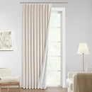 Vision Home Natural Pinch Pleated Full Blackout Curtains Linen Blended Room Darkening Window Curtains 120 inch for Living Room Bedroom Thermal Insulated Pinch Pleat Drapes with Hooks 60" Wx120 Lx1 by CozyNest Decor