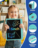 Bravokids 15 Inch LCD Writing Tablet for 3 Year Olds - Electronic Drawing Pad and Doodle Board as Educational Birthday Gifts for Girls and Boys (Blue) by TinyTreasures Baby Boutique