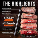 Meat Thermometer Digital Wireless, 800FT Long Range Bluetooth Cooking Thermometer, Food Thermometer for Remote Monitoring of Grill, Oven, Smoker, Air Fryer, Rotisserie, iOS & Android App by TinyTreasures Baby Boutique