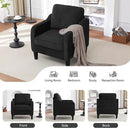 Accent Chair for Living Room, Mid Century Modern Reading Chair for Bedroom, Upholstered Armchair with Side Pockets, Comfy Single Sofa Side Chair for Office, Apartment, Small Room, Black by CozyNest Decor