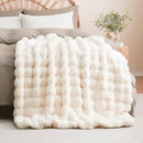 BENVWE Faux Fur Throw Blanket for Couch - Thickened Fluffy Soft Bubble Blanket for Living Room Home Decor - Mothers Day Birthday Gifts for Women Men, Cream White, 50" x 60", 1300GSM by CozyNest Decor
