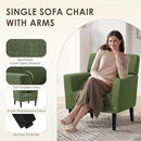COLAMY Accent Chair Set of 2 for Living Room, Modern Upholstered Fabric Accent Armchair with Back, Soft Single Sofa Chair with Arms for Bedroom/Office/Reception Room, Green by CozyNest Decor