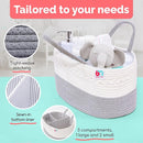 Rope Diaper Caddy - Storage for Baby and Toddler Items - Portable Cotton Organizer Easily Holds Diapers, Wipes, Clothing - Useful for Nursery, Bedroom (Gray, Extra Large) by TinyTreasures Baby Boutique