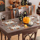 XCHI Spooky Skeleton Ghost Pumpkin Halloween Placemats Set of 6 Table Mats for Party Home Kitchen Dining Table Decorations 12x18 Inch by CozyNest Decor