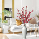 4Pcs Cherry Blossom Branches Artificial Flowers for Spring Summer Indoor Decoration,Faux Long Stem Artificial Flowers for Wedding Home Office Bedroom Party Table Centerpieces Decor(Red) by CozyNest Decor