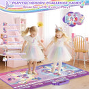 New Mermaid&Unicorn Dance Pad with 2-Players for Kids, Light-up Dancing Mat with Wireless Bluetooth, Birthday for 3 4 5 6 7 8 Year Old Girls Toddlers by TinyTreasures Baby Boutique