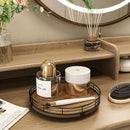 Acacia Wood 9" Bathroom Vanity Tray Turntable, Farmhouse Round Bathroom Countertop Organizer for Soap Perfume, Rotating Organizer for Kitchen Table Centerpieces, Decorative Trays for Coffee Table by CozyNest Decor