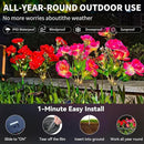 Neporal Solar Flowers Outdoor Waterproof Camellia，4PK Decorative Garden Lights Solar Powered Dusk to Dawn, 7-Stem, 2 Lighting Modes Plants Lights for Yard, Backyard, Porch (Pink+Red) by GreenHaven Gardens