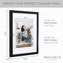 Sheffield Home 9 Piece Gallery Wall Frame Set, 11x14 in. matted to 8x10 in. (Matte Black) by CozyNest Decor