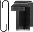 Rebar Stakes 12 Inch J Hook Ground Stakes Heavy Duty 30 Pack Chain Link Fence Stakes Galvanized Anchors Metal Tent Stakes for Wire Fencing Concrete Forming Trampolines Camping Canopies Shed Swing by CozyNest Decor