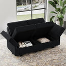 Belffin Modular Loveseat Sofa Couch with Storage Seats Velvet 2 Seater Love Seats for Small Spaces Black by CozyNest Decor