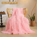 XeGe Fluffy Faux Fur Throw, Pink Luxurious 50x60 Shaggy Blanket, Warm Soft Fuzzy Couch Throw for Girls, Furry Lap Blanket for Sofa Bed Office Lightweight, Pink by CozyNest Decor