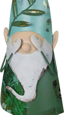 Alpine Corporation MCC798HH See No Evil Metal Gnome Decor, Whimsical Playful Décor for Patio & Garden, 19" H, Green by CozyNest Decor