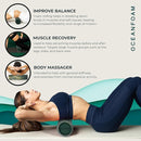 Oceanfoam Tidal Roller - Hunter, Gold & Natural Marbled - Muscle Massage Foam Roller for Back Pain & Stretching - Firm & Ergonomic Wide Wave Textured - Yoga, Athletics, Wellness - Full Size, 20" x 5" by CozyNest Decor