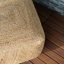Pouf Ottoman, Square Braided Natural Jute Ottoman Pouf for Living Room or Bedroom, Floor Chair, Foot Rest or Decorative Home Decor by CozyNest Decor